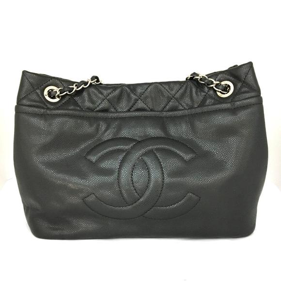 Chanel Tote Chain Bag Bag Shoulder Black - Picture 1 of 8